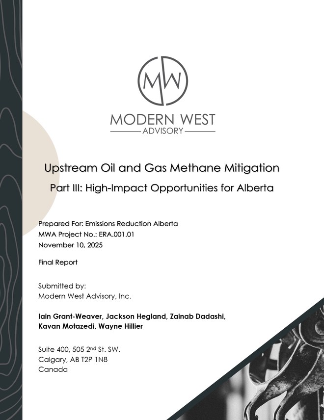 Upstream Oil and Gas Methane Mitigation report cover
